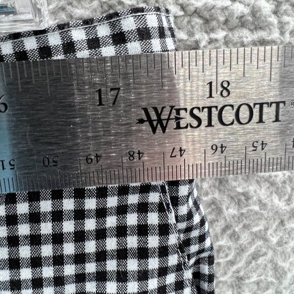 Alfred Dunner Women Pants 18 Black White Gingham High Rise Pull On Elastic Waist - Picture 7 of 10